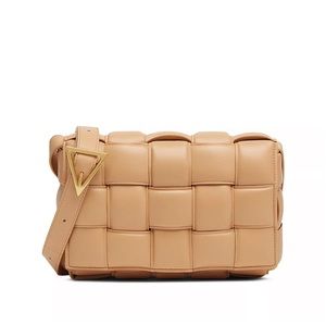 Bottega Veneta Padded Cassette Crossbody in ALMOND